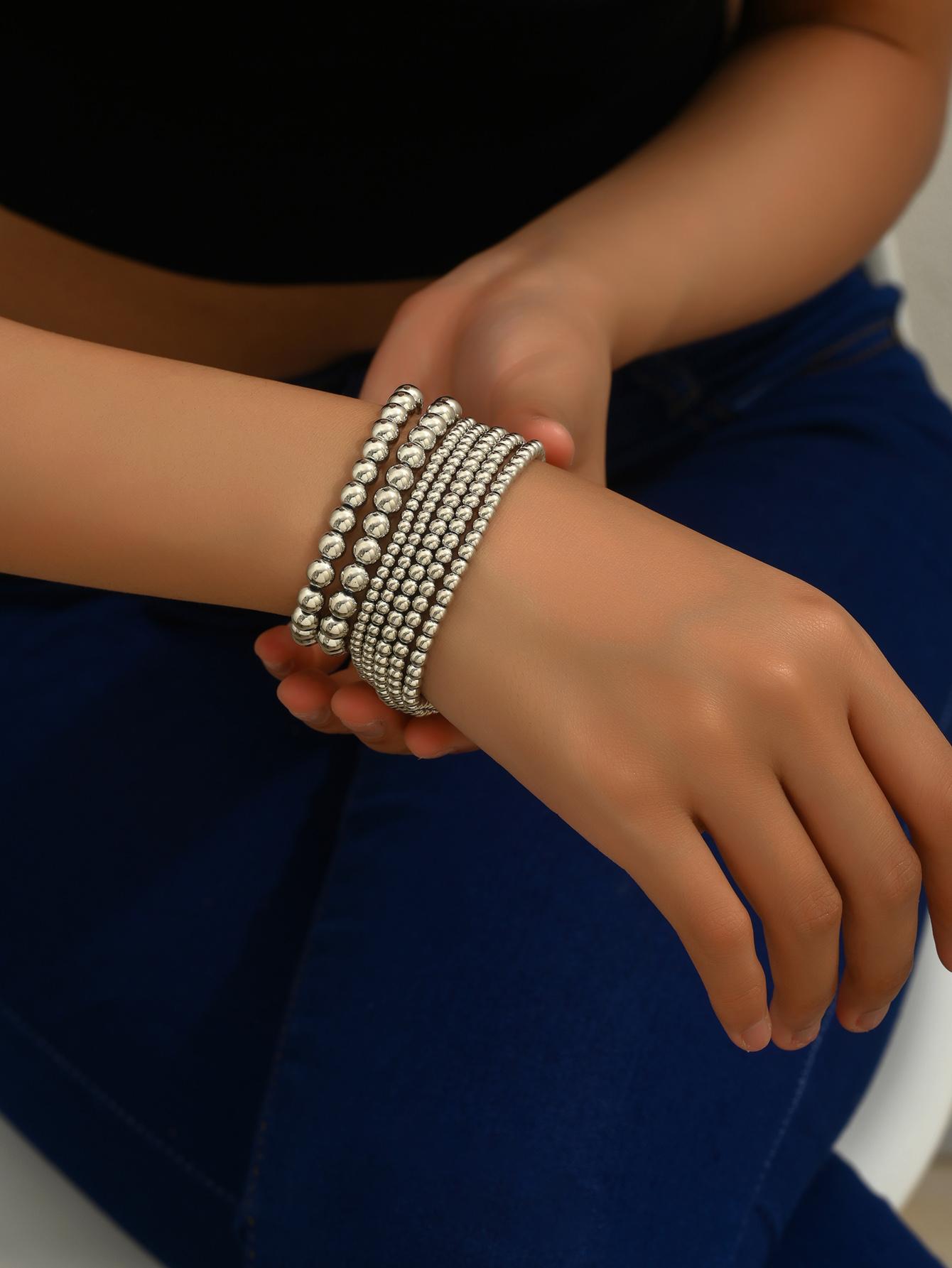 7pcs Bead Bracelet Set For Women And Men Versatile Jewelry